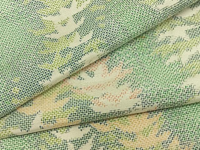 平和屋着物▽上質な紬 単衣 松文 正絹 逸品 AAAZ9417fy
