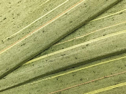 平和屋着物▽上質な紬　単衣　横縞　正絹　逸品　AAAZ9419fy