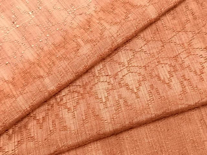 平和屋着物▽上質な紬 単衣 花織 幾何学文 正絹 逸品 AAAZ9421fy