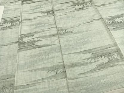 平和屋着物▽上質な紬 単衣 風景文 正絹 逸品 AAAZ9425fy