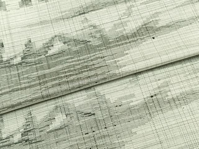 平和屋着物▽上質な紬 単衣 風景文 正絹 逸品 AAAZ9425fy