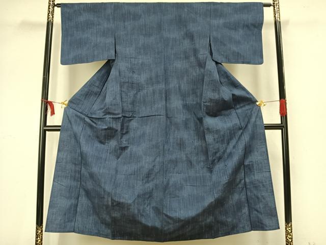 平和屋着物▽上質な紬 単衣 縞 正絹 逸品 AAAZ9426fy