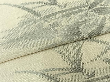 平和屋着物▽上質な紬 単衣 草花文 正絹 逸品 未使用 AAAZ9431fy