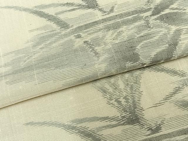 平和屋着物▽上質な紬 単衣 草花文 正絹 逸品 未使用 AAAZ9431fy