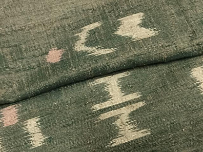 平和屋着物▽上質な紬 単衣 幾何学文様 正絹 逸品 AAAZ9432fy