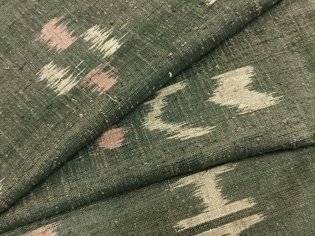平和屋着物▽上質な紬 単衣 幾何学文様 正絹 逸品 AAAZ9432fy