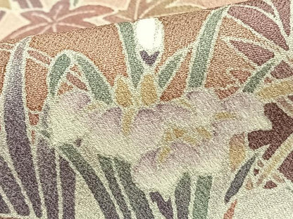 平和屋着物▽訪問着 単衣 風景草花文 暈し染め 金彩 正絹 逸品 未使用 AAAZ9438fy
