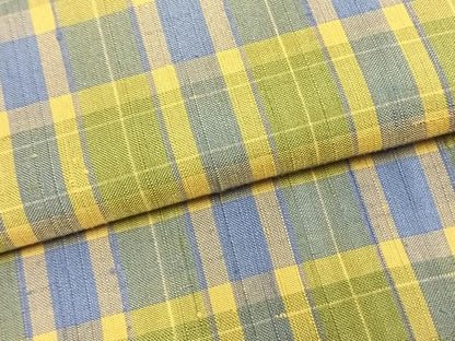 平和屋着物▽上質な紬 単衣 格子 正絹 逸品 AAAZ9439fy