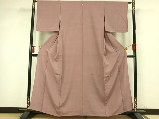 平和屋着物▽上質な色無地 単衣 薄柿色 正絹 逸品 未使用 AAAZ9442fy