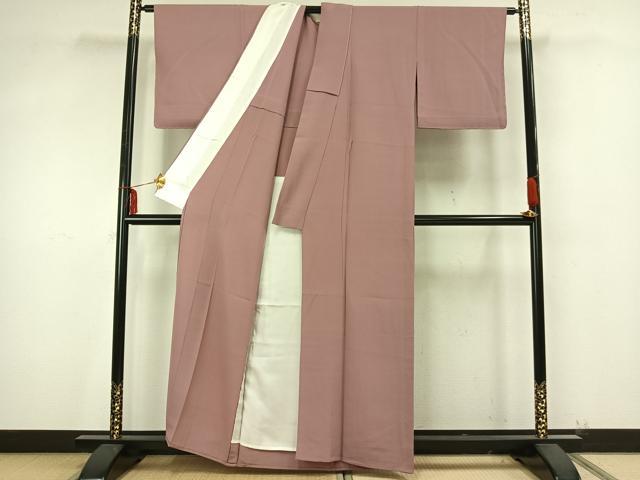 平和屋着物▽上質な色無地 単衣 薄柿色 正絹 逸品 未使用 AAAZ9442fy