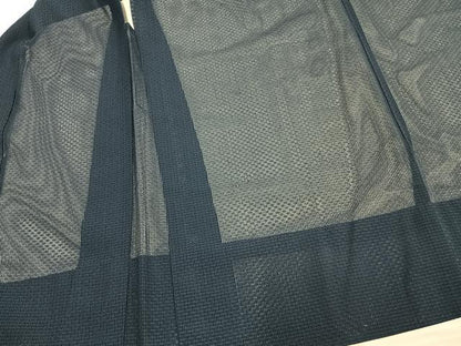 平和屋着物▽羽織　スリーシーズン　春夏秋　塵除け　幾何学地紋　紺青色　正絹　逸品　AAAZ9449fy