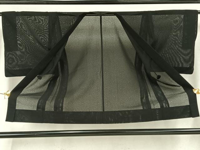 平和屋着物▽羽織 スリーシーズン 春夏秋 塵除け 花尽くし 黒地 正絹 逸品 AAAZ9450fy