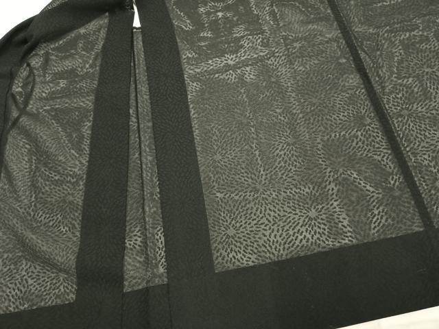 平和屋着物▽羽織 スリーシーズン 春夏秋 塵除け 花尽くし 黒地 正絹 逸品 AAAZ9450fy