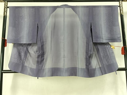 平和屋着物▽道行コート スリーシーズン 春夏秋 塵除け 霞文 正絹 逸品 AAAZ9451fy