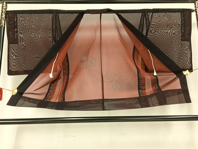 平和屋着物▽羽織 スリーシーズン 春夏秋 塵除け 蔦の葉文 正絹 逸品 AAAZ9452fy