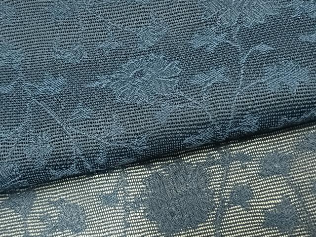 平和屋着物▽羽織 スリーシーズン 春夏秋 塵除け 草花地紋 青藍色 正絹 逸品 AAAZ9453fy