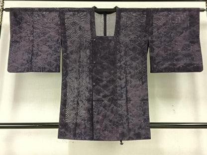 平和屋着物▽道行コート スリーシーズン 春夏秋 塵除け 舞花文 正絹 逸品 AAAZ9456fy
