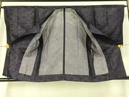 平和屋着物▽道行コート スリーシーズン 春夏秋 塵除け 舞花文 正絹 逸品 AAAZ9456fy