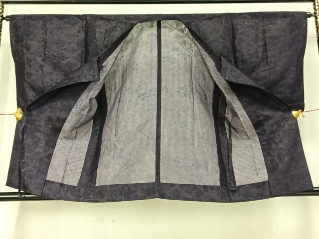 平和屋着物▽道行コート スリーシーズン 春夏秋 塵除け 舞花文 正絹 逸品 AAAZ9456fy