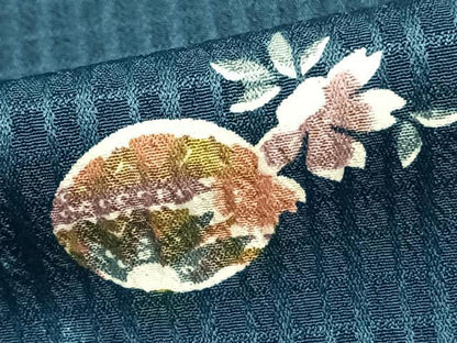 平和屋着物▽小紋 単衣 草花丸文 暈し染め 洗える着物 AAAZ9459fy