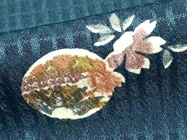 平和屋着物▽小紋 単衣 草花丸文 暈し染め 洗える着物 AAAZ9459fy