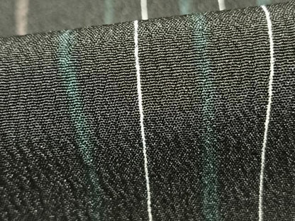平和屋着物▽小紋 単衣 よろけ縞 黒地 洗える着物 AAAZ9460fy