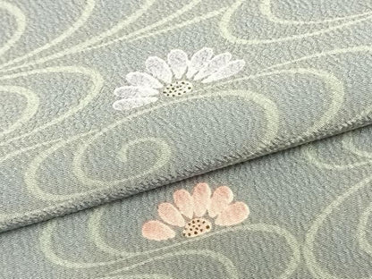 平和屋着物▽小紋 単衣 舞花文 洗える着物 AAAZ9463fy