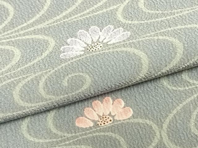 平和屋着物▽小紋 単衣 舞花文 洗える着物 AAAZ9463fy