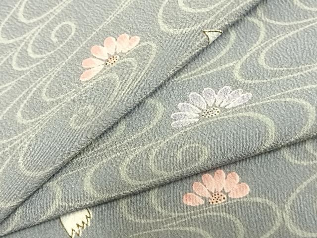 平和屋着物▽小紋 単衣 舞花文 洗える着物 AAAZ9463fy
