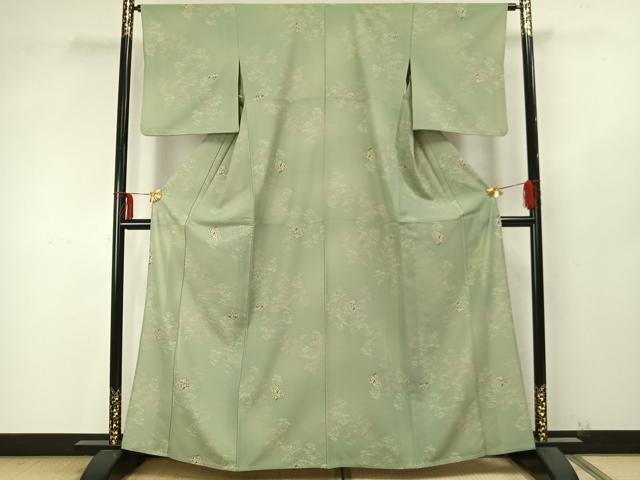 平和屋着物▽小紋 単衣 草花文 洗える着物 AAAZ9464fy