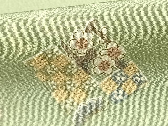 平和屋着物▽小紋 単衣 草花文 洗える着物 AAAZ9464fy