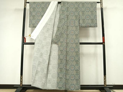 平和屋着物▽小紋 単衣 吉祥花文 洗える着物 AAAZ9466fy