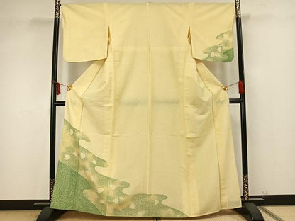 平和屋着物▽訪問着 単衣 舞葉文 洗える着物 AAAZ9467fy