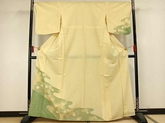 平和屋着物▽訪問着 単衣 舞葉文 洗える着物 AAAZ9467fy