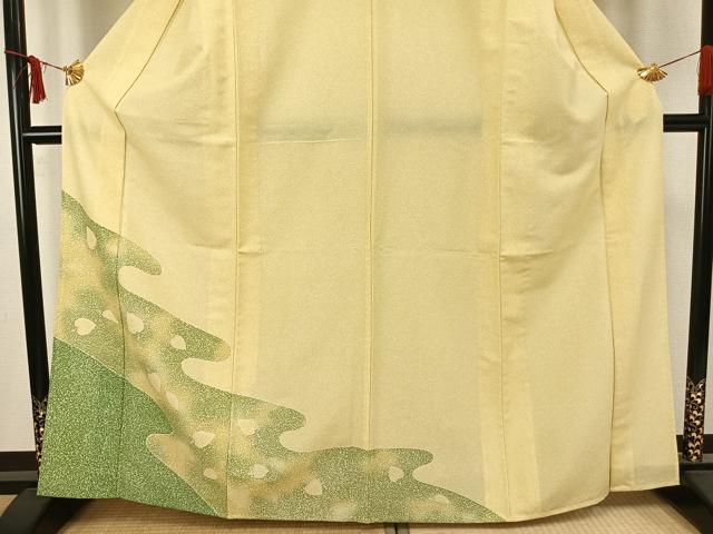 平和屋着物▽訪問着 単衣 舞葉文 洗える着物 AAAZ9467fy