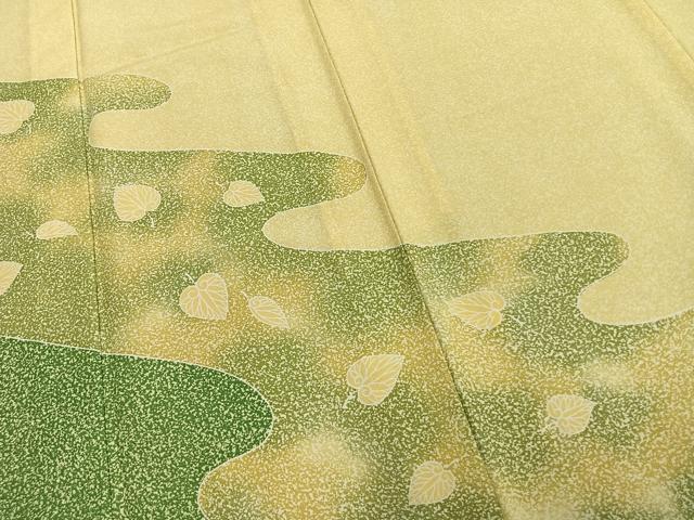 平和屋着物▽訪問着 単衣 舞葉文 洗える着物 AAAZ9467fy