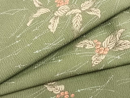 平和屋着物▽小紋　単衣　南天文　洗える着物　AAAZ9468fy