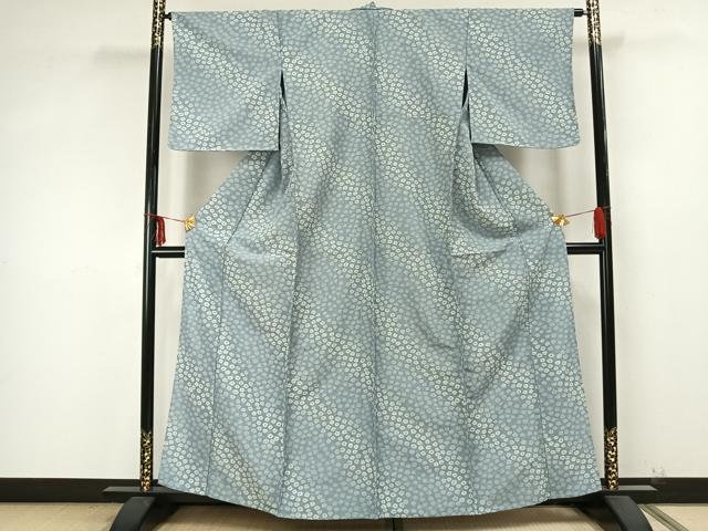 平和屋着物▽小紋 単衣 花尽くし 洗える着物 未使用 AAAZ9470fy