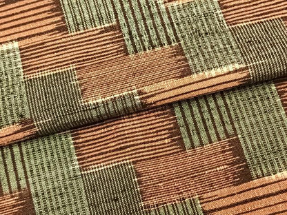 平和屋着物▽上質な紬　単衣　幾何学文　正絹　逸品　AAAZ9474fy