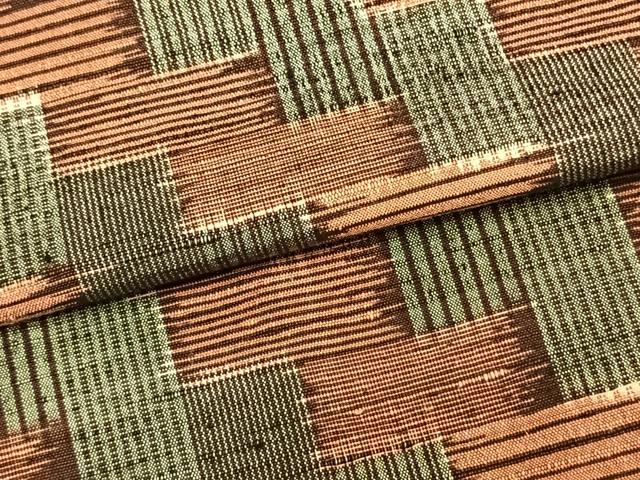 平和屋着物▽上質な紬　単衣　幾何学文　正絹　逸品　AAAZ9474fy