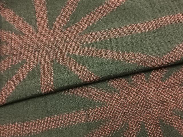 平和屋着物▽上質な紬 単衣 幾何学文様 正絹 逸品 未使用 AAAZ9476fy