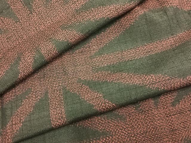 平和屋着物▽上質な紬 単衣 幾何学文様 正絹 逸品 未使用 AAAZ9476fy