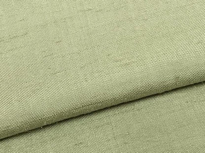 平和屋着物▽上質な紬　単衣　色無地　若葉色　正絹　逸品　AAAZ9478fy