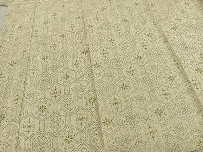 平和屋着物▽上質な紬 単衣 幾何学花文 正絹 逸品 AAAZ9480fy