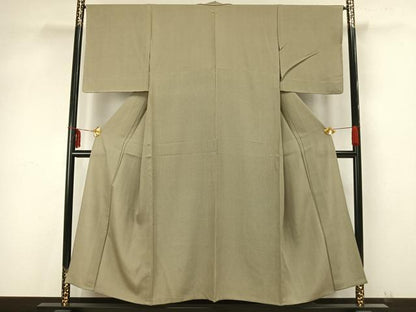 平和屋着物▽江戸小紋 単衣 万筋 茶色×灰色 やまと誂製 正絹 逸品 未使用 AAAZ9481fy