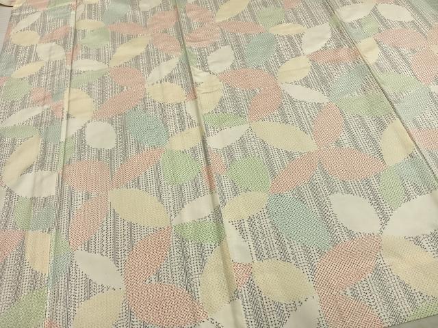 平和屋着物▽本場大島紬 白大島 単衣 舞花文 正絹 逸品 AAAZ9482fy