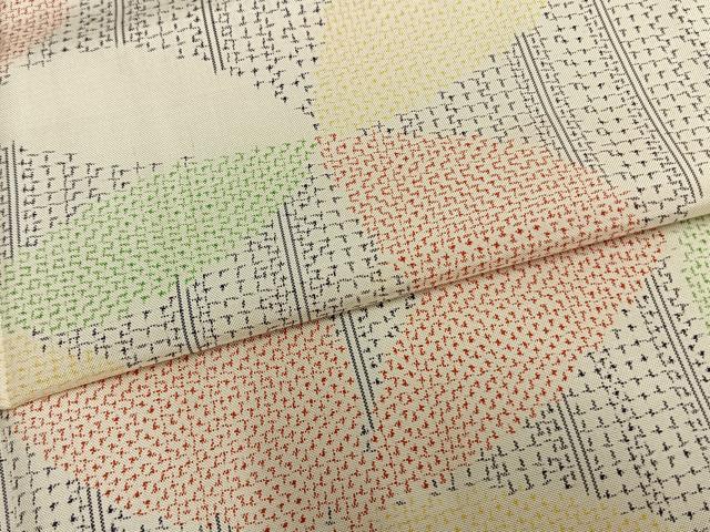 平和屋着物▽本場大島紬 白大島 単衣 舞花文 正絹 逸品 AAAZ9482fy
