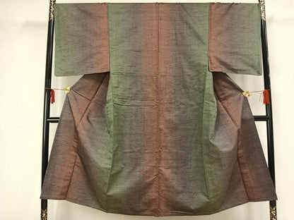平和屋着物▽男性 紬 単衣 霞文 正絹 逸品 AAAZ9483fy