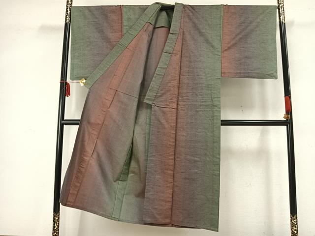 平和屋着物▽男性 紬 単衣 霞文 正絹 逸品 AAAZ9483fy