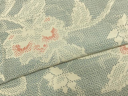平和屋着物▽上質な紬 単衣 花唐草文 正絹 逸品 AAAZ9484fy